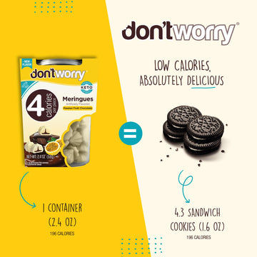 Don't Worry Meringue Cookies - Keto Friendly, Low Carb, Gluten Free, 4 Pack
