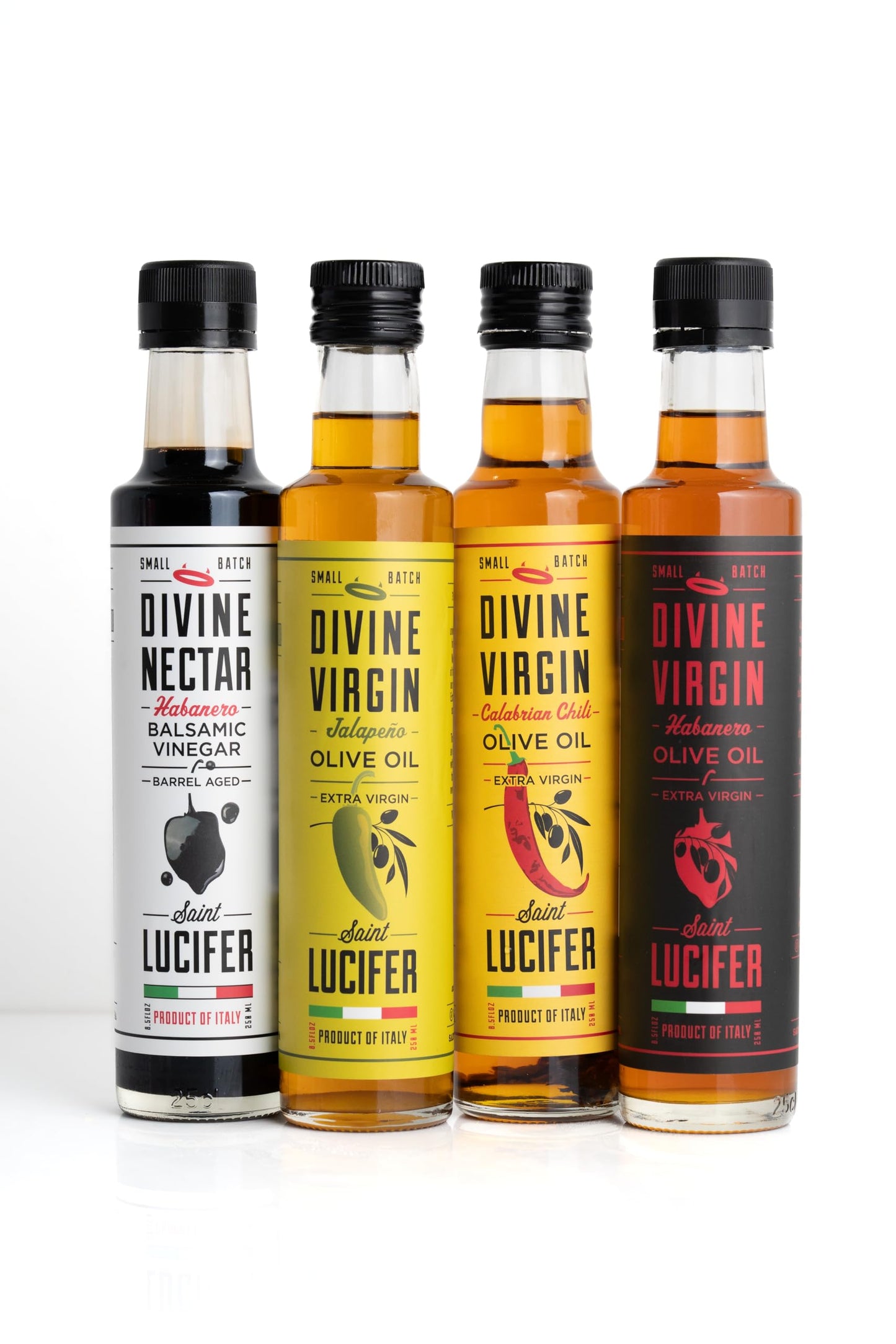 SAINT LUCIFER Calabrian Chili Oil, Gluten Free, Cold Pressed Extra Virgin Olive Oil, 8.5 Fl Oz (Pack of 1)