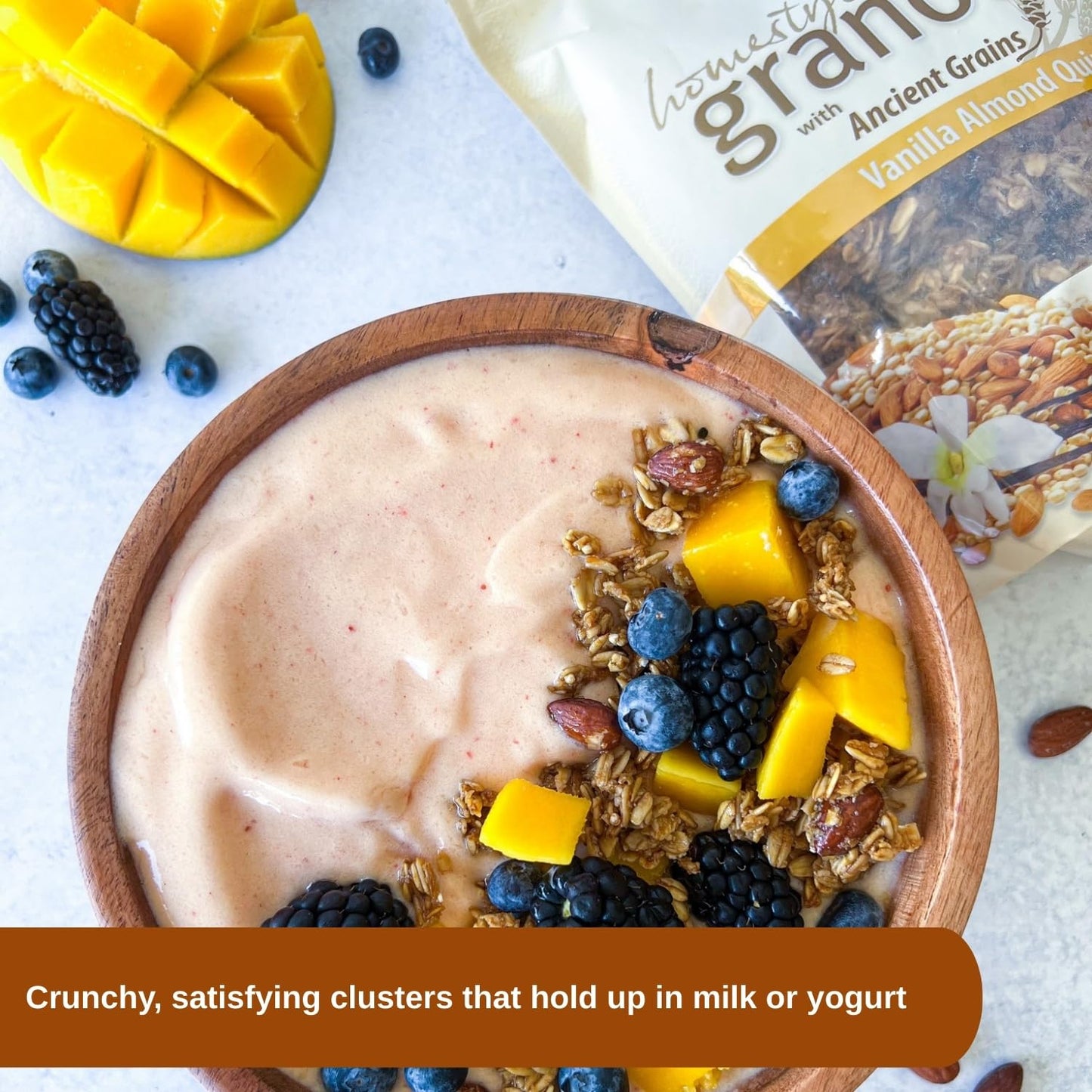 Erin Bakers Granola Cereal, Vanilla Almond Quinoa, 160 oz, Plant-Based Protein, Vegan Friendly, Non-GMO, 1-Pack