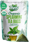 Tozzy Usda Organic Spearmint Tea - 100 Count (Pyramid Tea Bags) | Pure Plant-Based Ingredients | Eco-Conscious Packaging