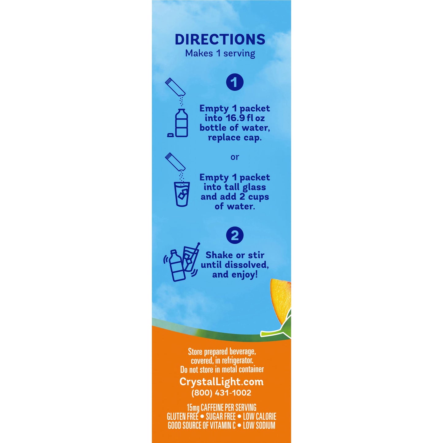 Crystal Light On The Go Peach Mango Green Tea Drink Mix, 10-Packet Box (Pack Of 5)