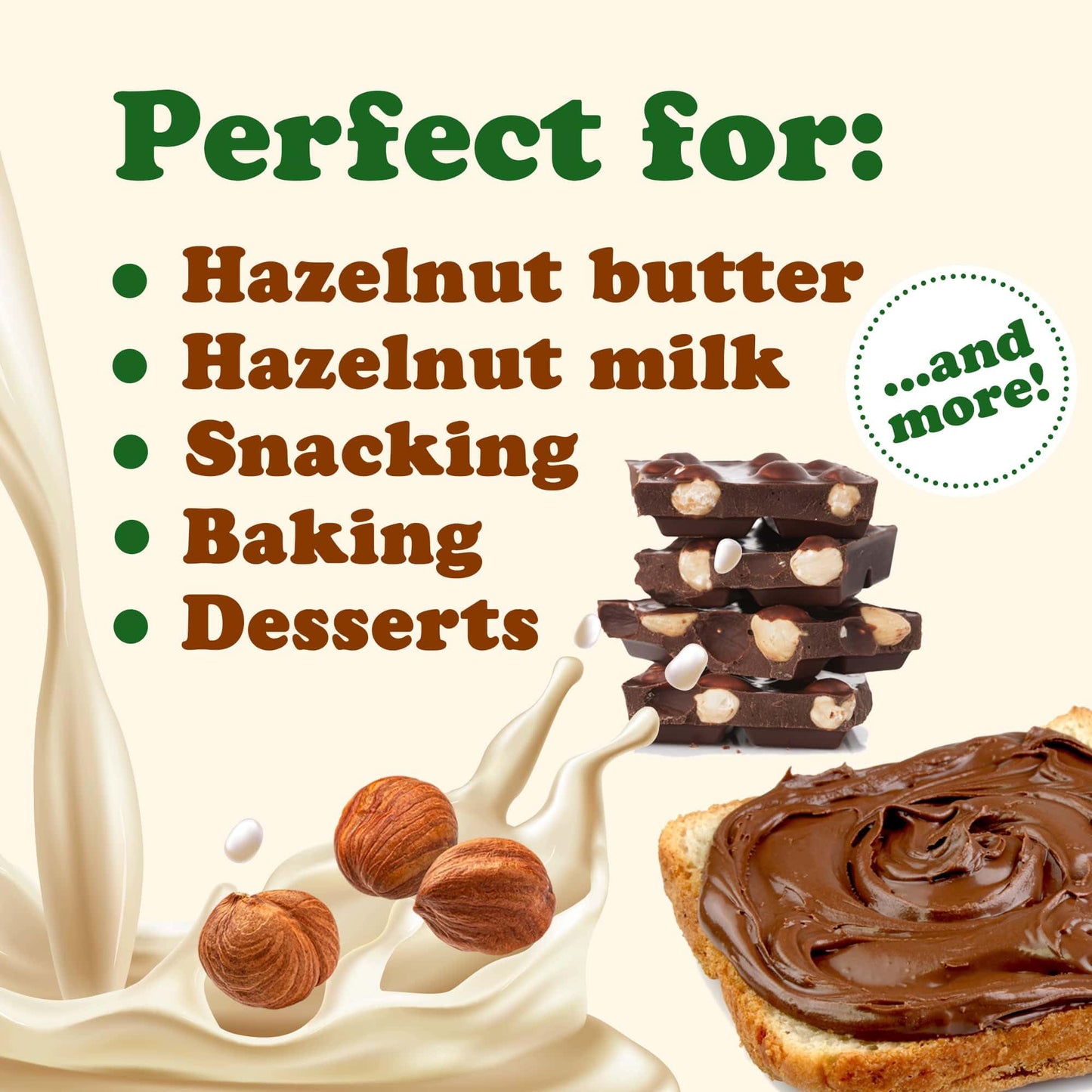 Food To Live - Organic Hazelnuts, 18 Pounds Non-Gmo, Raw Filberts, Whole Nuts, Shelled, Unsalted, Kosher, Vegan, Bulk. Crunchy,