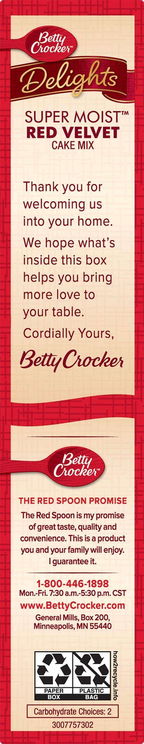 Betty Crocker Red Velvet Cake Mix 15.25Oz Per Box