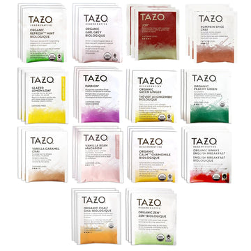 TAZO Tea Bags Sampler Assortment Variety Pack Gift Box (42 Count) 14 Different Flavors Gifts for Her Him Women Men Tea Lovers Co