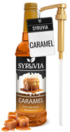 Syruvia Caramel Syrup For Coffee With Syrup Pump Dispenser, Flavored Coffee Syrup Great For Coffee, Shakes, Smoothies And Cockta