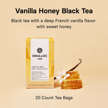Osulloc Vanilla Honey Black Tea (20 Count, 1.05 Oz), Black Tea Filled With Sweet Flavor Of French Vanilla And Honey, Premium Ble