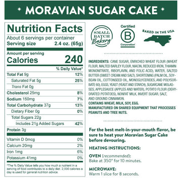 Dewey'S Bakery Moravian Sugar Cake | Coffee Cake Baked With Cinnamon & Pure Cane Sugar | Fresh Baked, Get Well, Sympathy, Birthd
