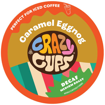 Crazy Cups Decaf Flavored Coffee Pods, Decaf Eggnog Coffee, Holiday Blend Coffee, Single Serve Coffee For Keurig K Cups Machines, Hot Or Iced Coffee, Medium Roast Coffee, 22 Count