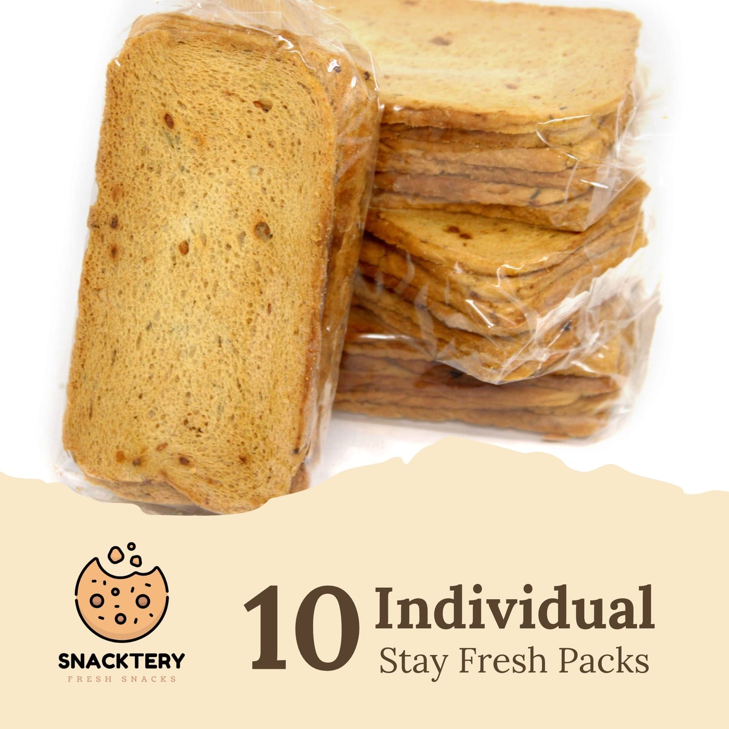 Snacktery Roasted Garlic Melba Toast - Thin and Crispy Melba Toast Crackers - Garlic Toast for Dips, Spreads, Salads - 7 Oz