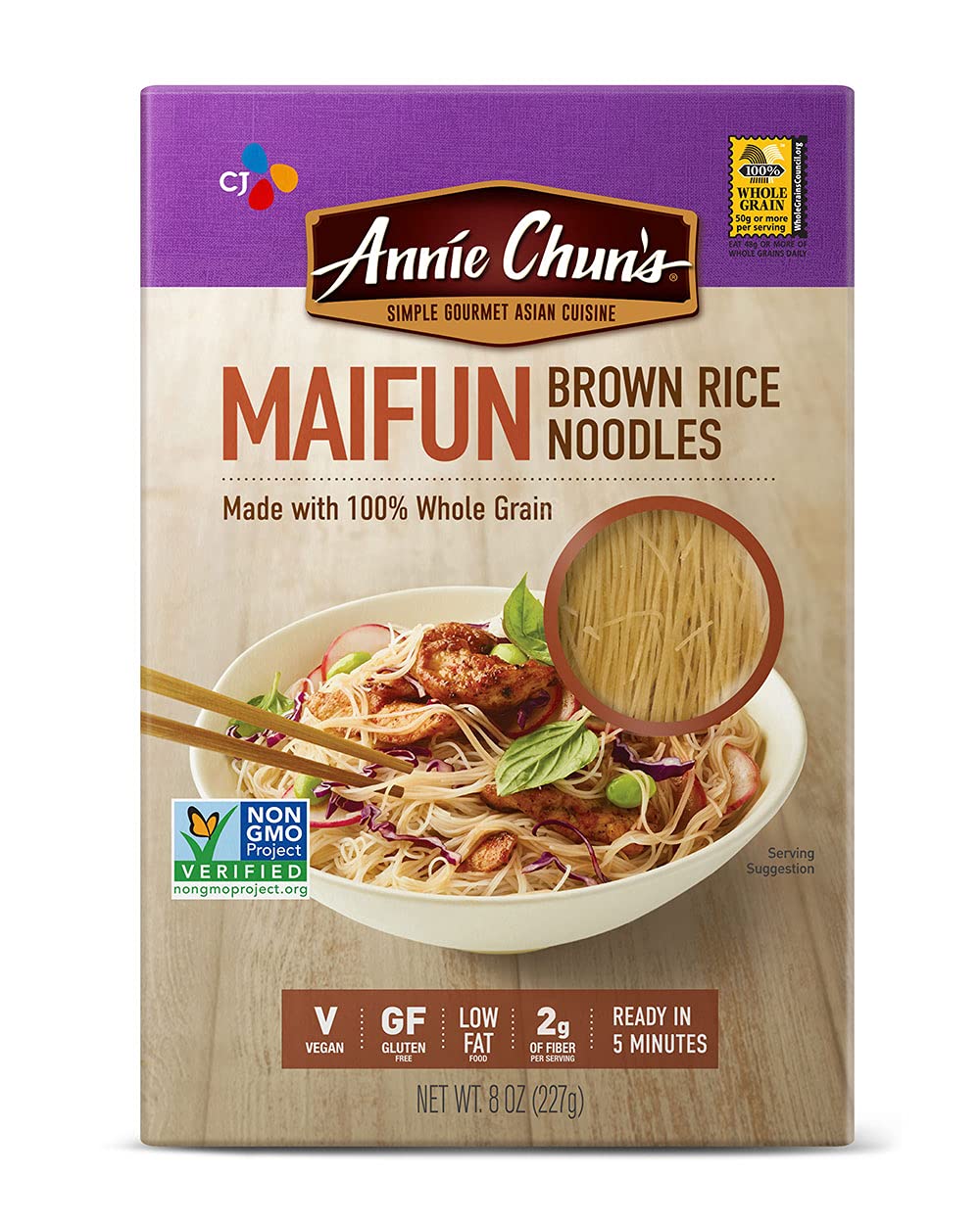Annie Chun'S Brown Rice Noodles, Maifun | Vegan, 8-Oz (Pack Of 6) | Whole Grain | Gluten-Free Alternative To Angel Hair Pasta (4