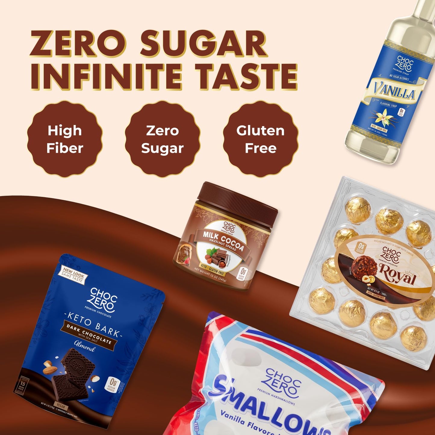 ChocZero Sugar Free Caramels - Keto-Friendly Low Carb Candy - All Natural 9oz Box - Delicious Classic Snack
