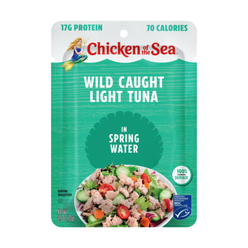 Chicken Of The Sea Wild Caught Light Tuna In Spring Water, 2.5 Oz. Packet (Box Of 6)