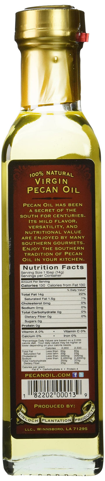 Kinloch Plantation Products Pecan Oil,Two (2) 250 ML Bottles