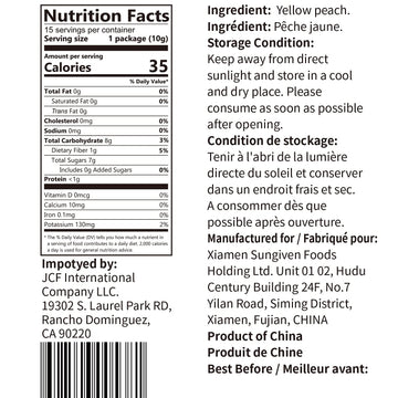 Onetang Freeze-Dried Fruit Yellow Peach Chips, 9 Pack Single-Serve Pack, Non Gmo, Kosher, No Add Sugar, Gluten Free, Vegan, Holiday Gifts, Healthy Snack 0.35 Ounce