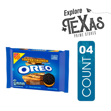 Oreo Flavored 4- Pack Of Toffee Sandwich Cookies, Family Size Pouch 17 Oz + 1 Freebie By Lavinia Essentials