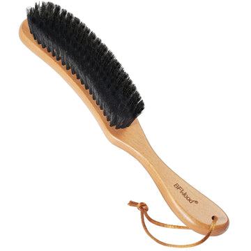 Bfwood Clothes Brush - Boar Bristle Lint Brush For Suits, Cashmere, Wool, Velvet, Suede And Pet Hair - Large Beech Handle