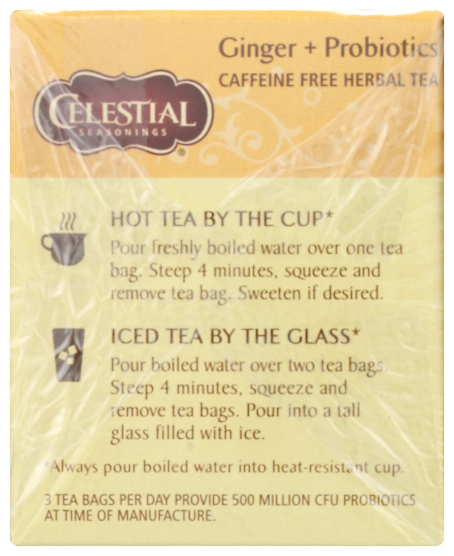 Celestial Seasonings Ginger & Probiotics Herbal Tea, 20 Ct