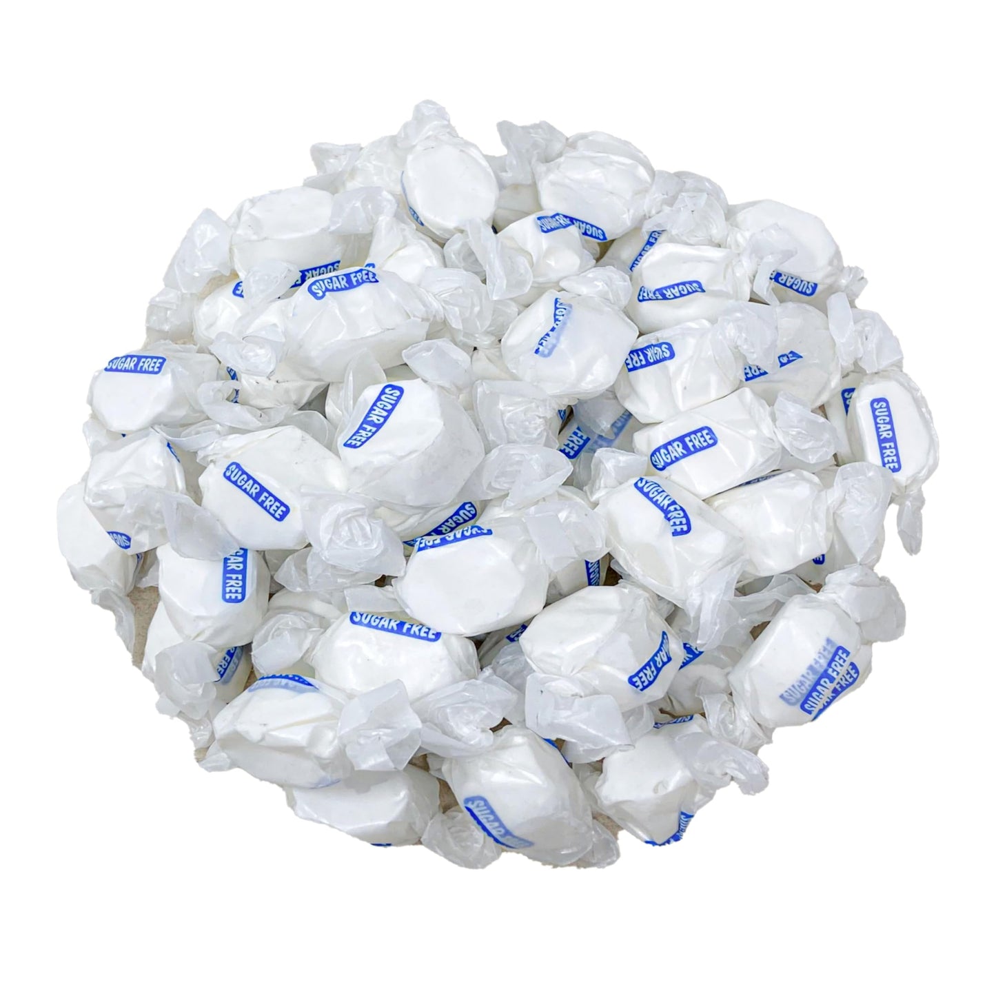 Sugar Free Vanilla Salt Water Taffy - 1Lb (16Oz) Bulk Bag Individually Wrapped Soft & Chewy Nut Free Gluten Free Diaplayic & Keto Friendly Gourmet Candy For Taffy Lovers