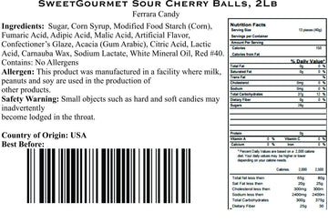 Sweetgourmet Sweet And Sour Cherry Balls | Chewy Bulk Candy | 2 Pounds