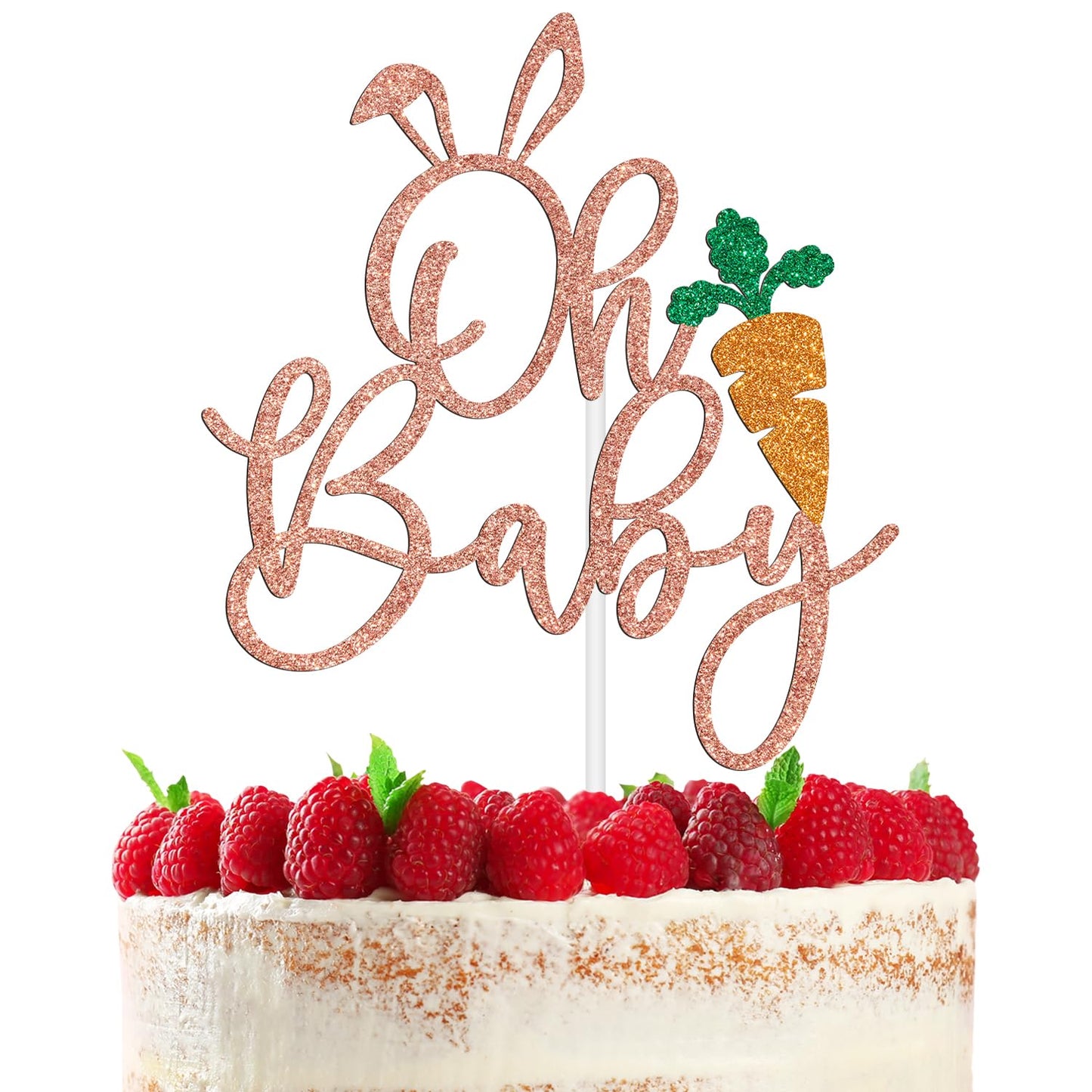 Bunny Oh Baby Cake Topper Easter Baby Shower Cake Decor For Kids Some Bunny Is On The Way Spring Easter Theme 1St Birthday Gender Reveal Party Decorations Supplies
