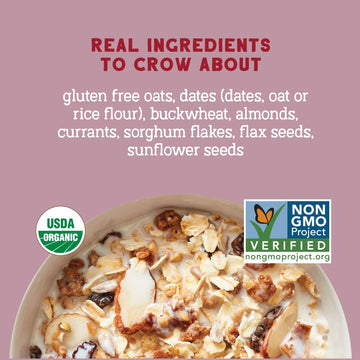 Seven Sundays Organic Muesli Cereal, Farmers Market Almond Date Currant, 32 Oz Bag (Pack of 4), Gluten Free, 0g Added Sugar, Enj