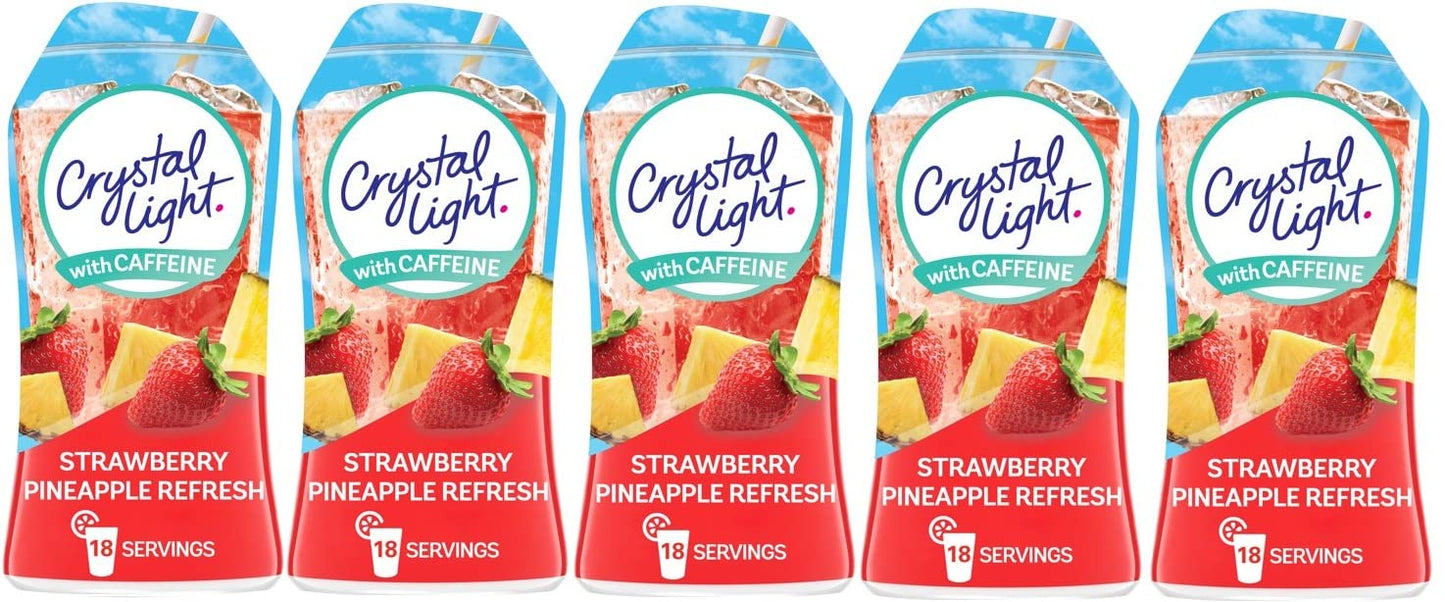 Crystal Light Liquid Water Enhancer Variety 5 Pack 1.62 Fl Oz Bottles (Strawberry Pineapple Refresh)