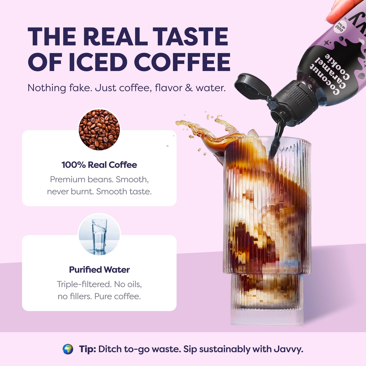 Javvy Coffee Concentrate - Cold Brew, Limited Release Coconut Caramel Cookie, 6 Fl Oz, Black