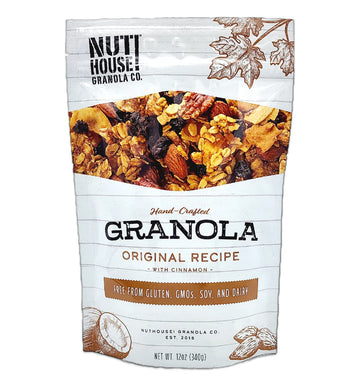 NutHouse! Granola Premium Original Recipe Granola, Gluten-Free, Non-GMO, Vegan, 12 oz. Bag (6-Pack)