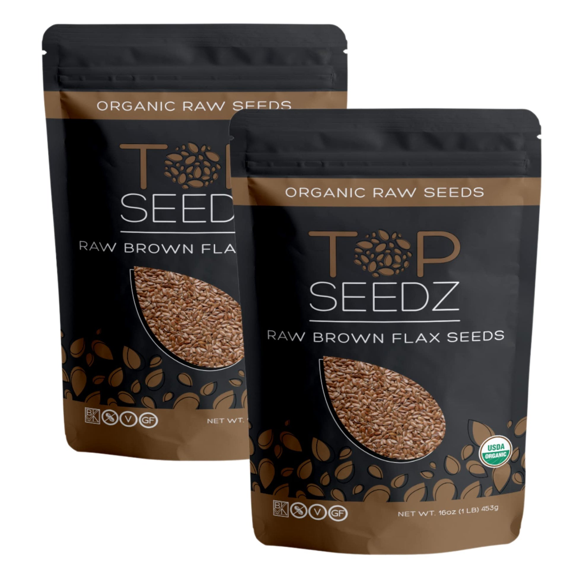 Top Seedz Certified USDA Organic Raw Brown Flax Seeds | Premium Fresh and Unsalted, Shell-Free Flax Seeds | Gluten-Free, Nut-Fre