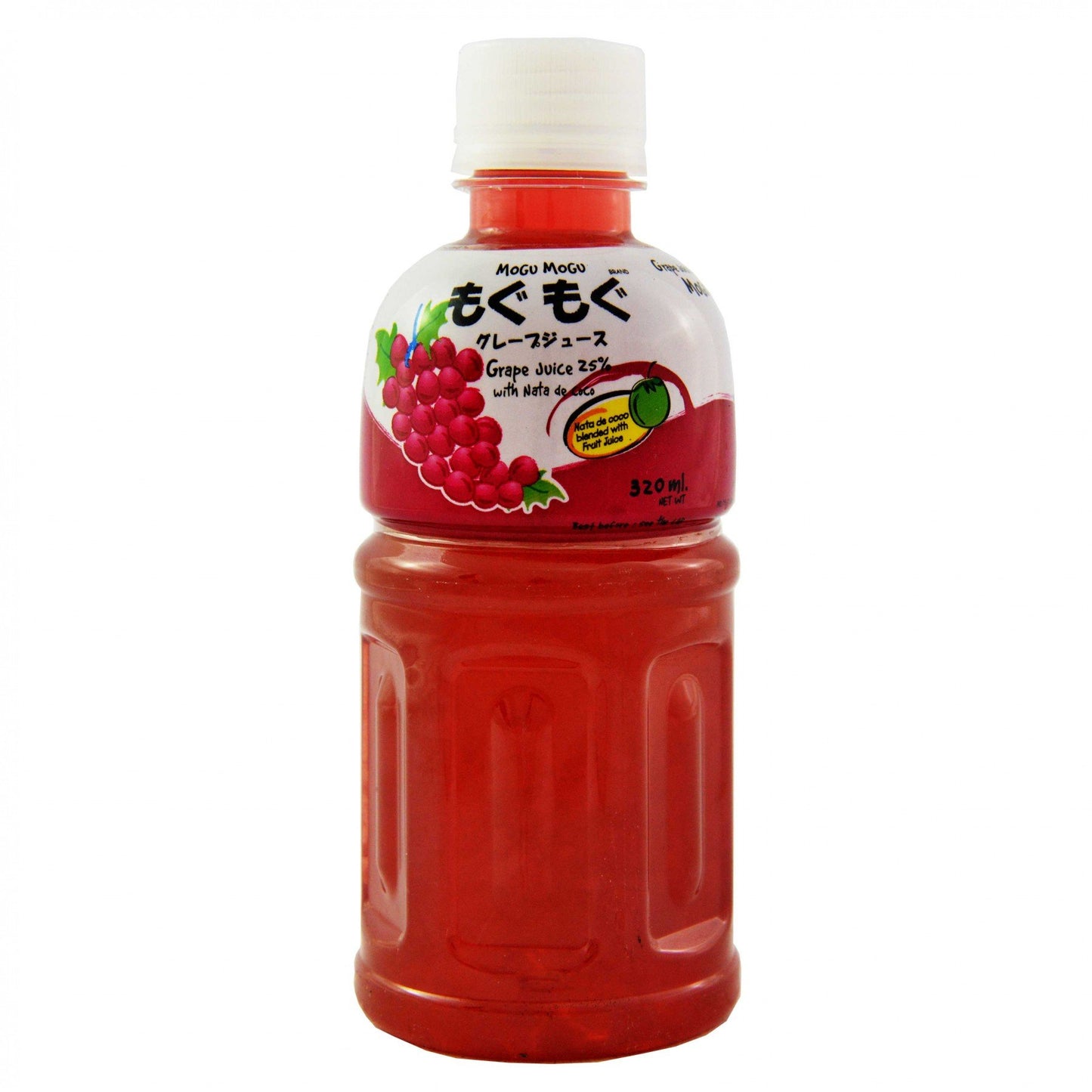 Mogu Mogu Juice with Nata De Coco, Grape, 12 Pound (Pack of 6)