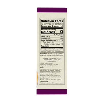 NOW Foods, Organic Monk Fruit, Zero-Calorie Sweetener, Gluten-Free and Non-GMO, 70 Packets