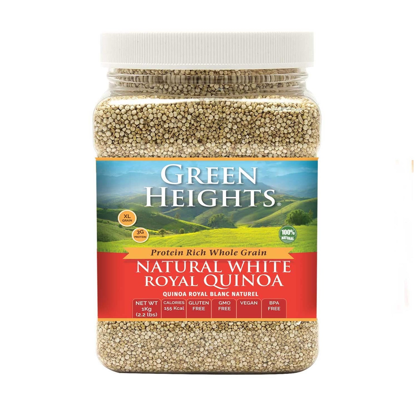 Natural White Royal Quinoa - 24 Ounce / 680 Grams Jar (15+ Servings) - Proudly Made In America - Healthy Nourishing Essentials B