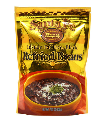Santa Fe Bean Company Instant Fat Free Black Refried Beans 7.25-Ounce (Pack of 8) Instant Black Bean Refried Beans; All Natural;