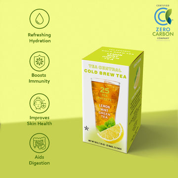 Life Plus Style Gourmet Tea Central Lemon Mint Green Tea Organic Ceylon Iced Green Tea Lemon Iced Drink Peppermint Cold Brew Tea
