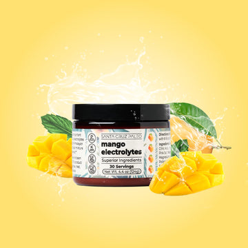 Santa Cruz Paleo Real Salt Electrolytes Powder, Mango, Hydration Drink Mix Made With Himalayan Pink Salt, Sea Salt, Magnesium Gl
