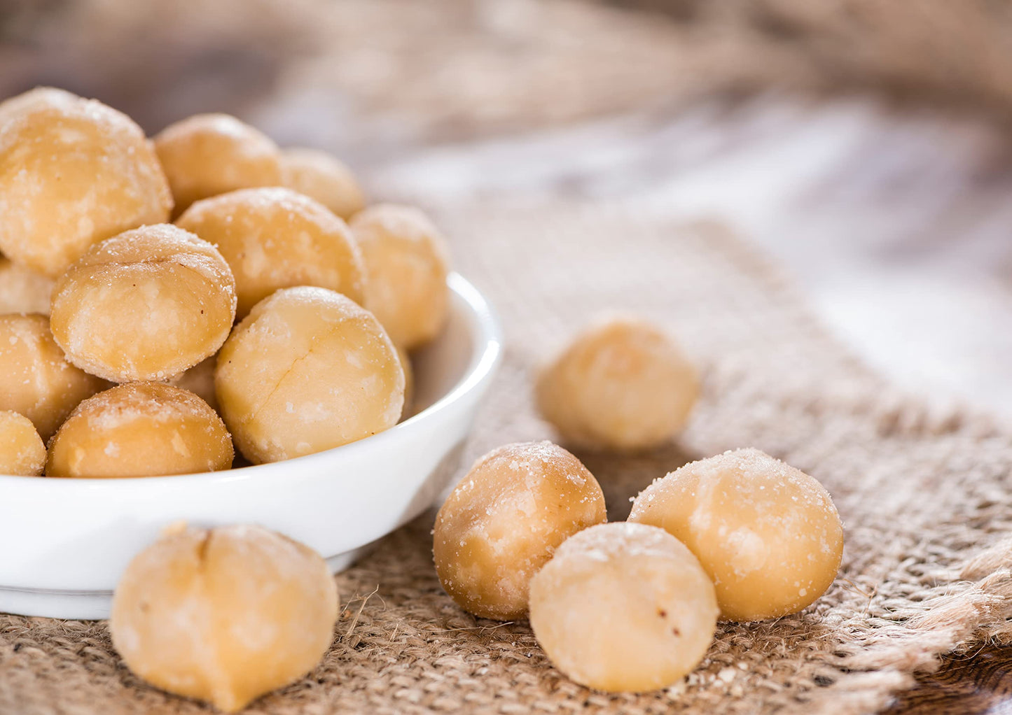 Food To Live Organic Dry Roasted Whole Macadamia Nuts With Himalayan Salt, 8 Pounds - Delicious And Nutritious Snack Made From P