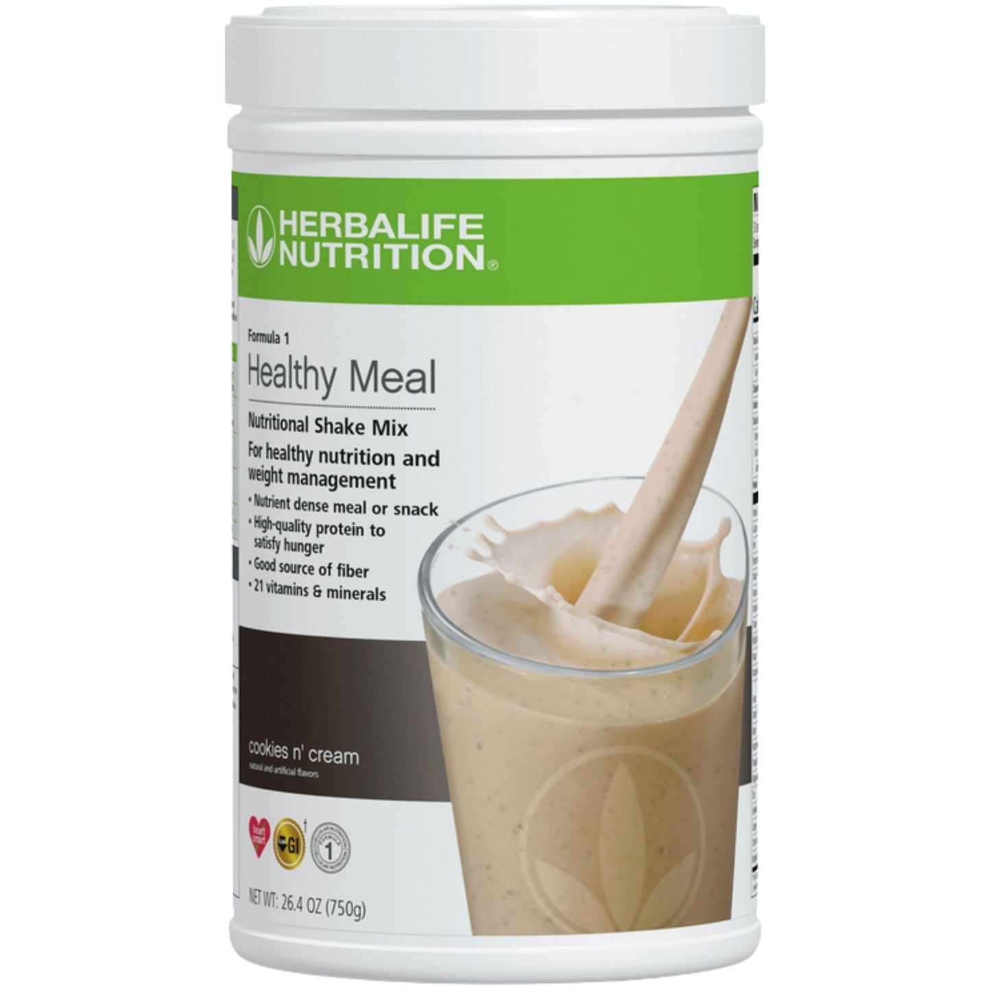 HERBALIFE NUTRITION Instant Healthy Meal - Cookies N Cream - Nutritional Shake Mix - for Healthy Nutrition 26.4 Oz (750g)
