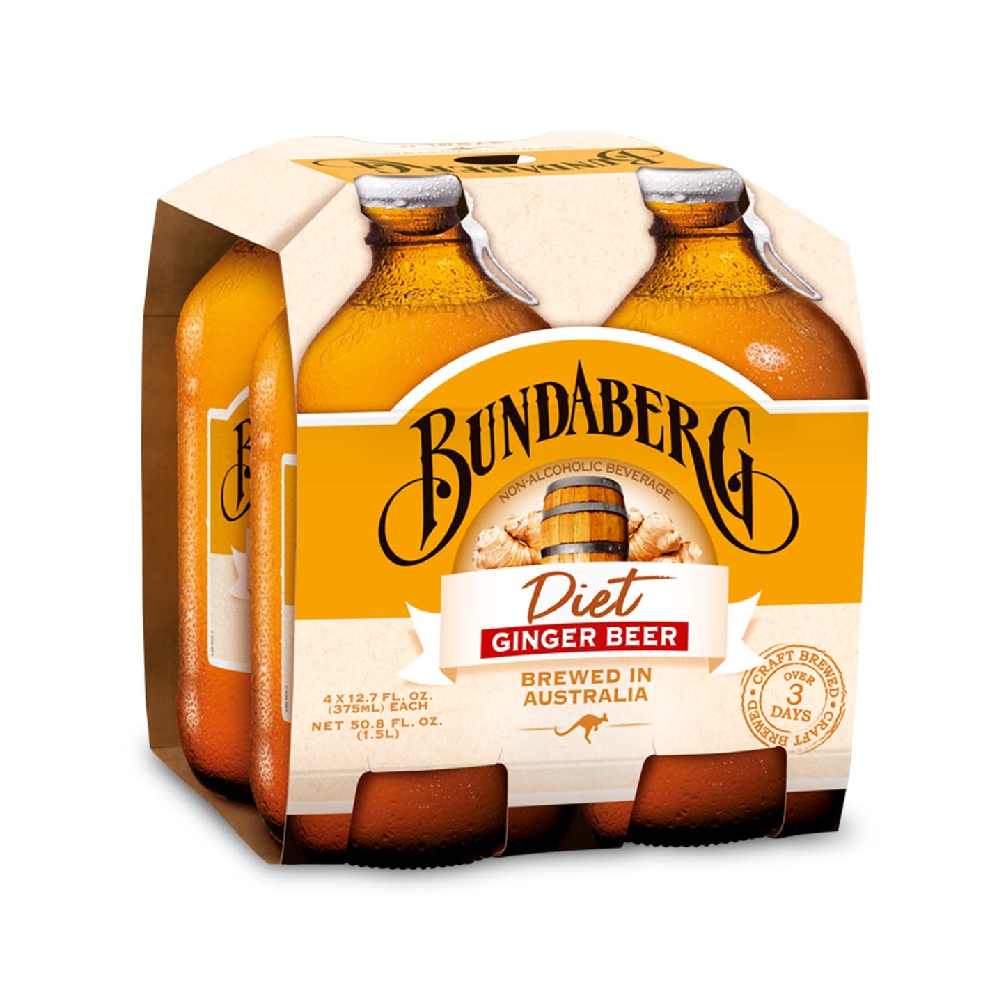 Bundaberg Diet Flavor Blendger Malt Drink 12.7 Fl Oz Bottles 4 Pack