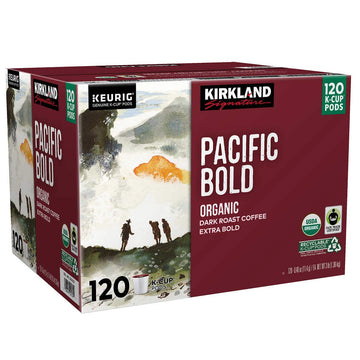 Kirkland Signature Pacific Bold Coffee K Cups, Dark Roast - 120 Count, 3 Lb Box