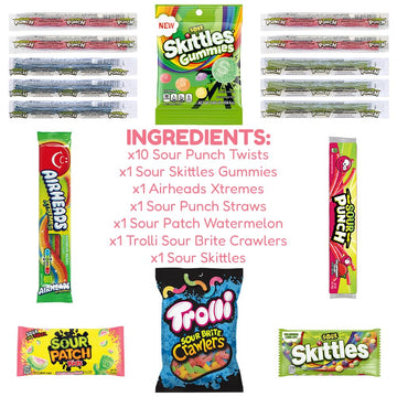 Hangry Kit Thank You Sour Candy Kit - 16-Piece Variety Pack With All Your Favorite Sour Candy Classics In A 'Thank You' Themed G
