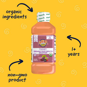 Earth'S Best Organic Toddler Drink, Organic Electrolyte Solution For Children 2 Years And Older, Organic Grape Berry Drink With