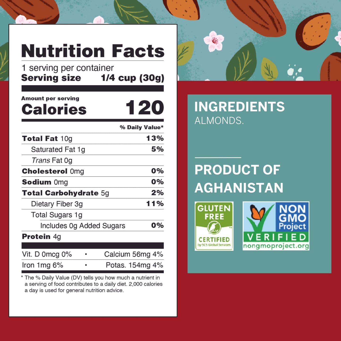 Ziba Foods Heirloom Gurbandi Raw Almonds | Non-Gmo, Vegan, Whole 30 Friendly, Keto & Paleo | Heirloom Superfood Naturally High I