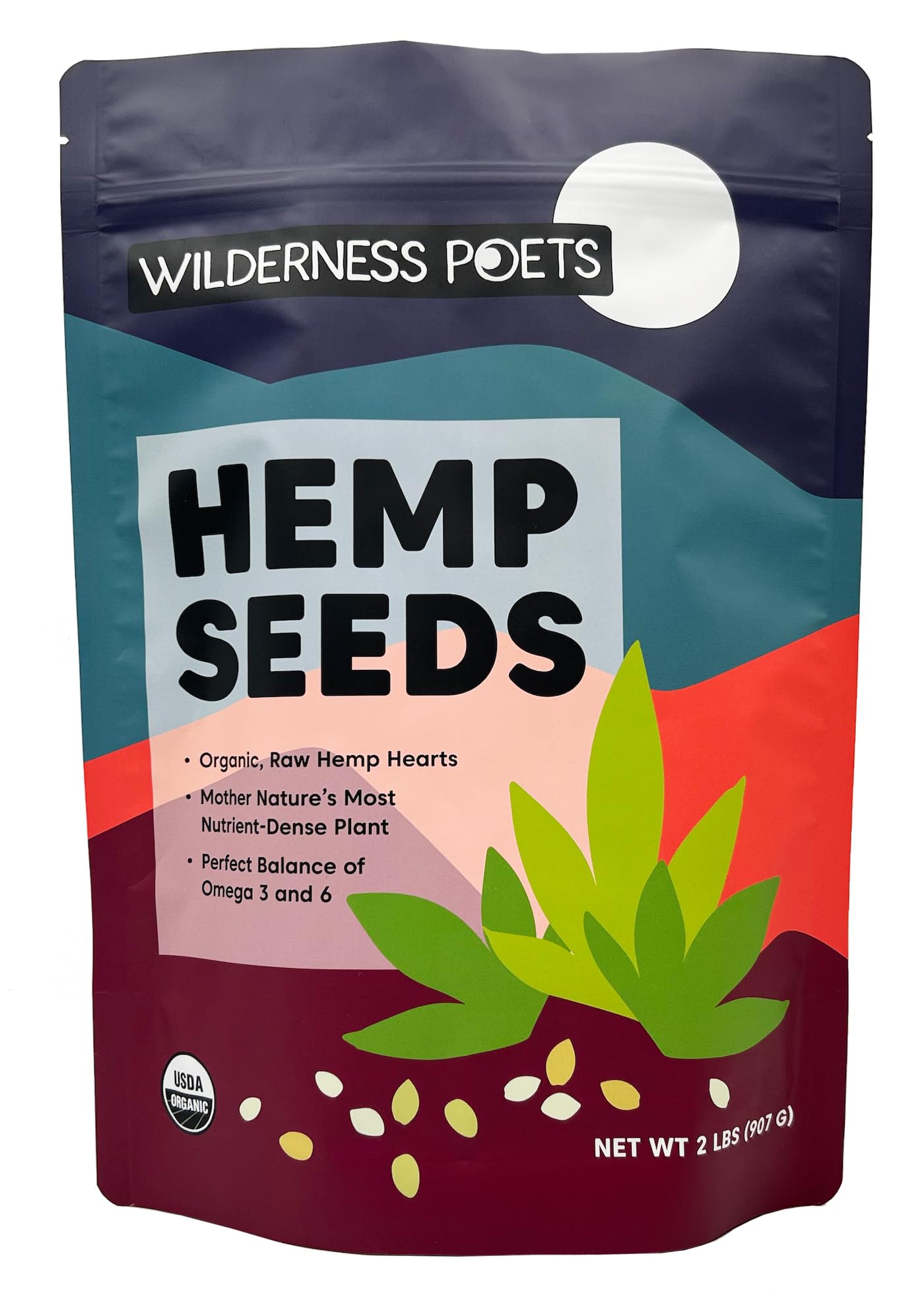 Wilderness Poets Hulled Hemp Seeds, Organic Raw Hemp Hearts (32 Ounce - 2 Pound)