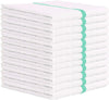 Towels N More 24 Green Stripe Cleaning Towels For Kitchen, 16X19 Bar Mop Dish Towels - 30Oz Commercial Grade Cotton Absorbent Re