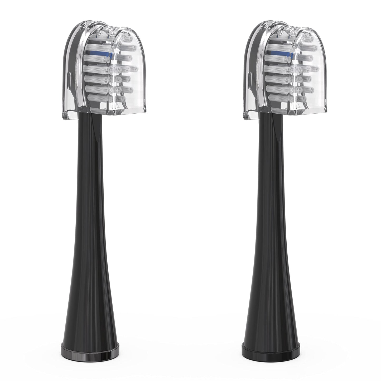 Waterpik Genuine Compact Replacement Brush Heads With Covers For Sonic-Fusion Flossing Toothbrush Sfrb-2Eb, 2 Count Black