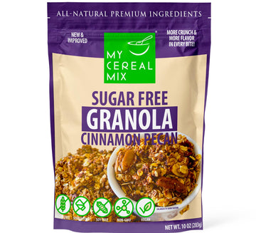 MyCerealMix Sugar Free Granola - Cinnamon Pecan - Natures Crunchy Delight | Gluten Free, Soy Free, Sodium Free, No Sugar Alcohol