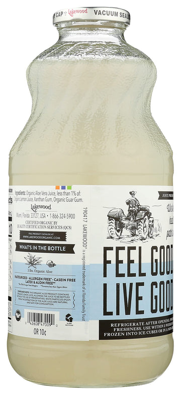 Lakewood, Organic Aloe Vera Gel Juice, 32 Oz
