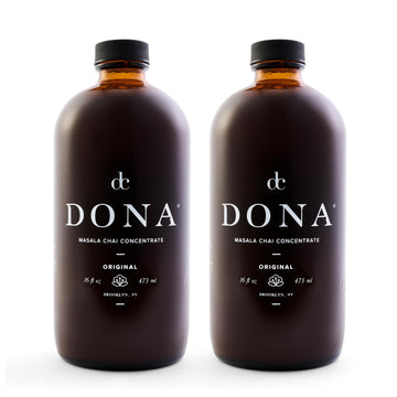 Dona Original Masala Chai Concentrate, Small-Batch, Single-Origin Spices, Hot or Iced Chai, 16 Fl Ounce Bottles (Pack of 2) (Sta