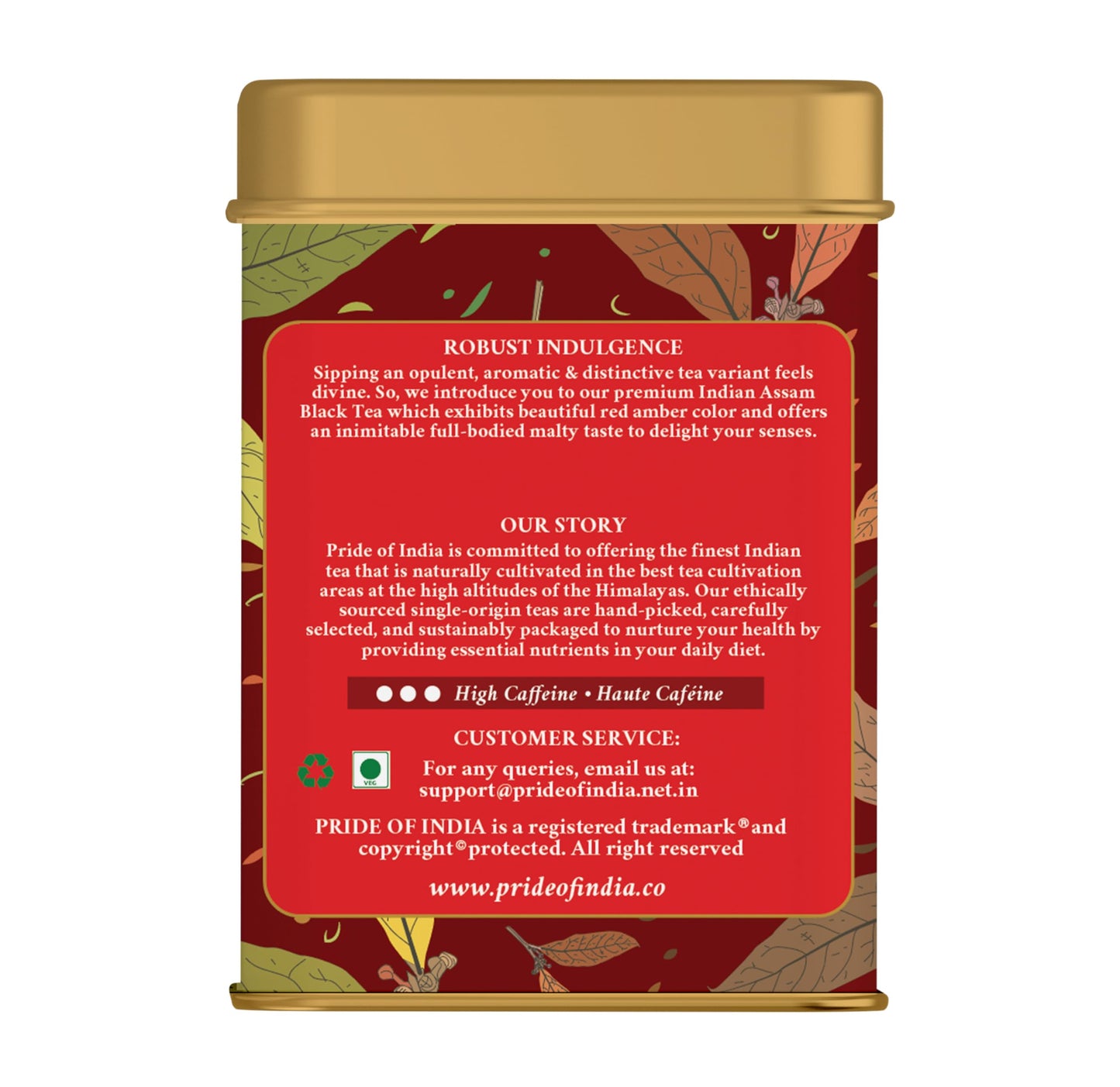 Pride Of India - Natural Indian Assam Breakfast Black Tea, 25 Count (6-Pack)