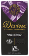 DIVINE CHOCOLATE Chocolate, 85% Exquisitely Rich Dark Chocolate, 3 Oz